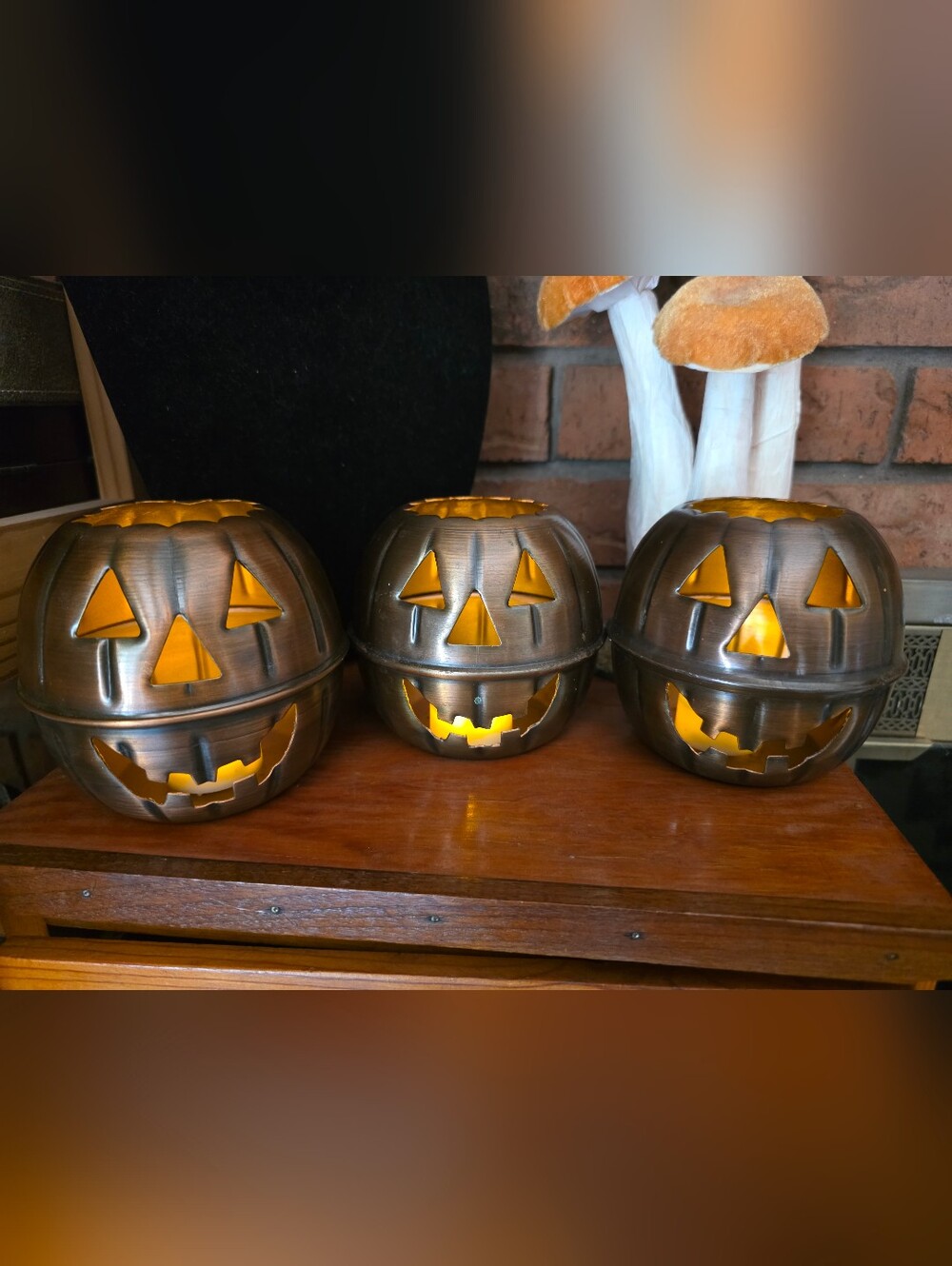 Vintage | Metal | Jack O Lantern's | Set Of 3 | Guc
